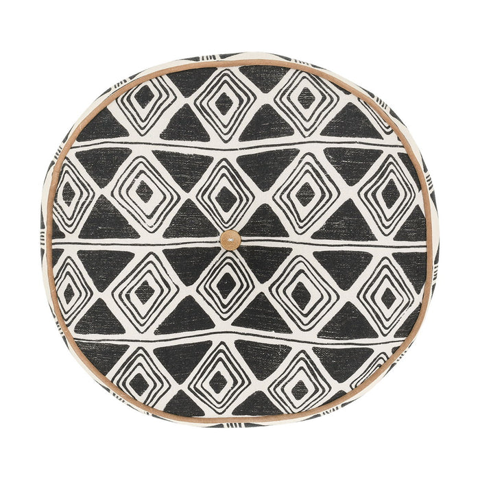 Nubia - 18" Round Pillow - Black / White