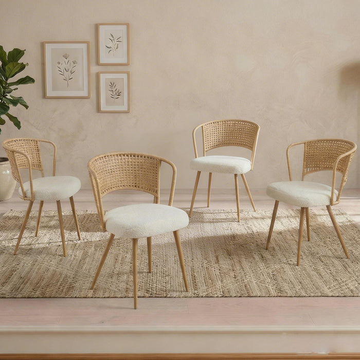 Farmhouse Style Wicker Dining Chair