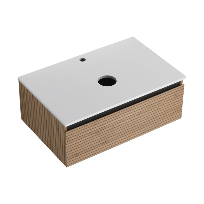 Wall Mounted Bathroom Vanity With Art Sink & 1 Soft Close Drawer