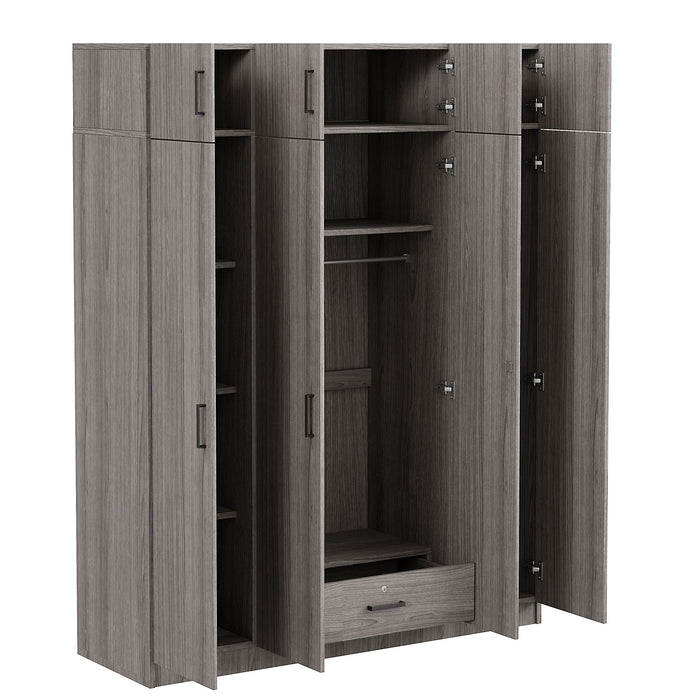Contemporary 4 Door Wardrobe With 1 Drawer And Top Cabinet