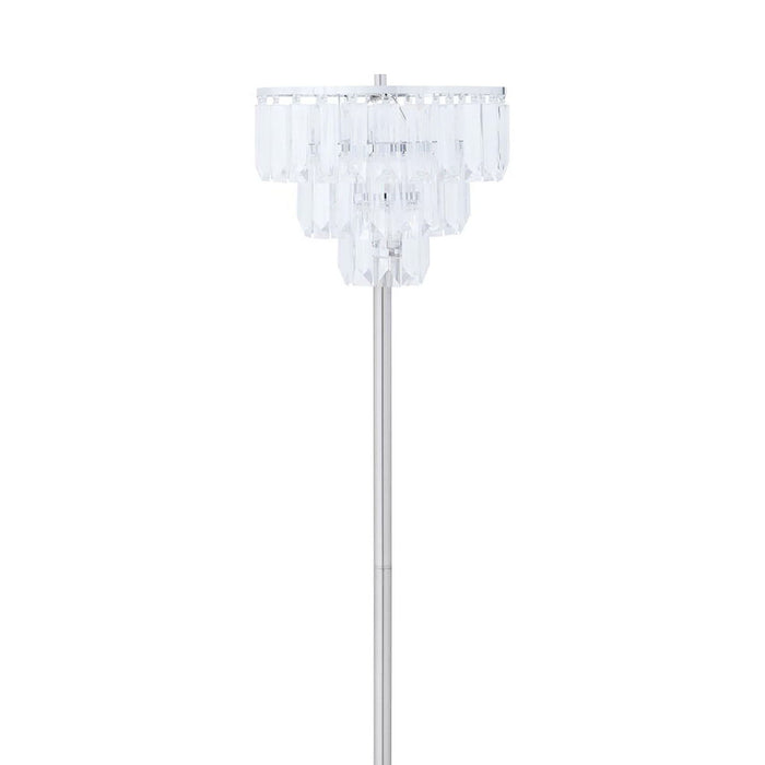 Base Floor Lamp With Crystal Shade - Silver
