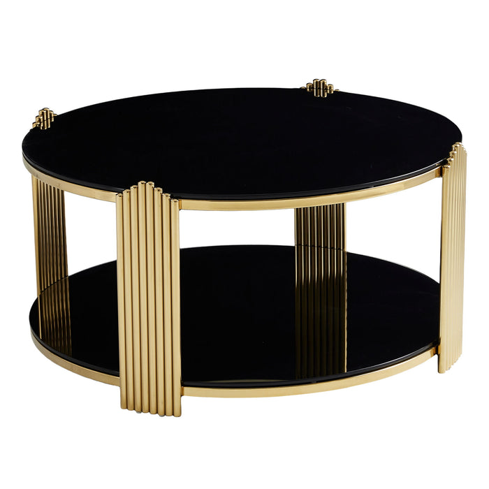 Round Table With Double Layer Storage