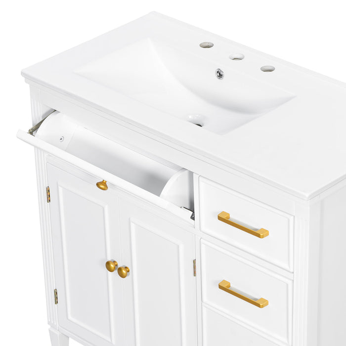 Bathroom Vanity With Sink Top, 3 Soft Closing Drawers