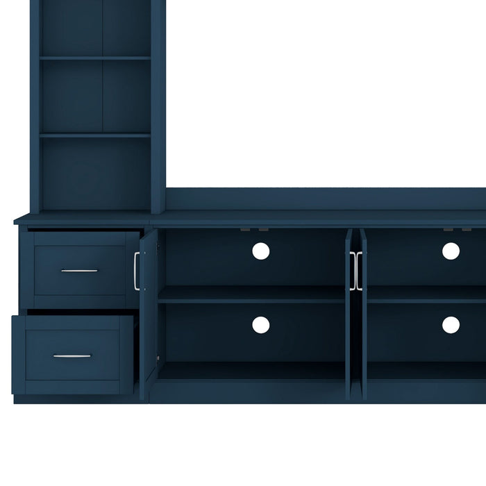Arched Entertainment Center Wall Unit With Drawers, TV Stand