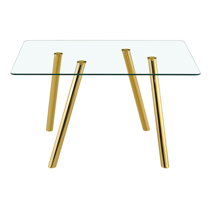Rectangular Design Dining Table - Gold