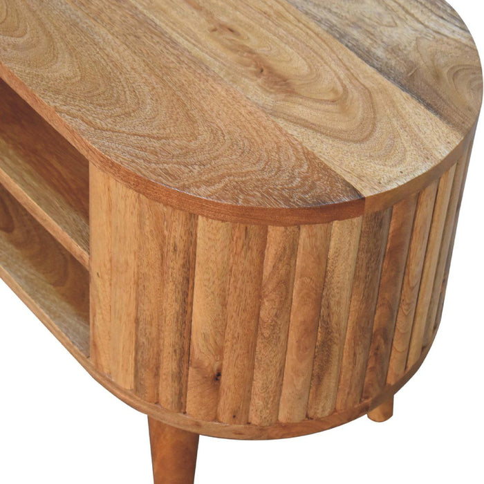 Stripe Media Unit - Oak