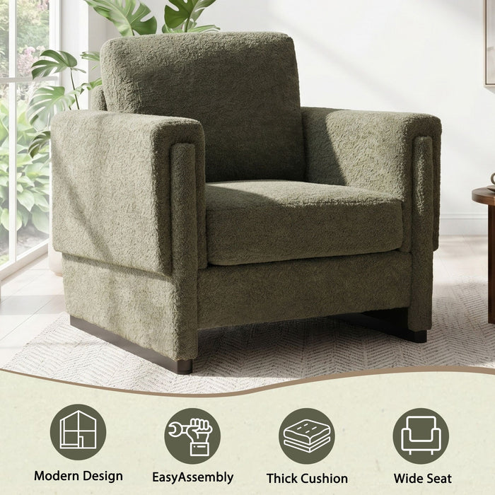 Upholstered Accent Armchair With Square Arm
