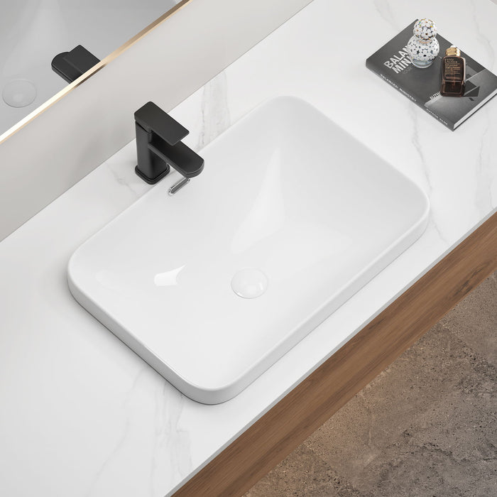 Undermount Bathroom Sink, Vessel Basin For Vanity Countertop - Milk White