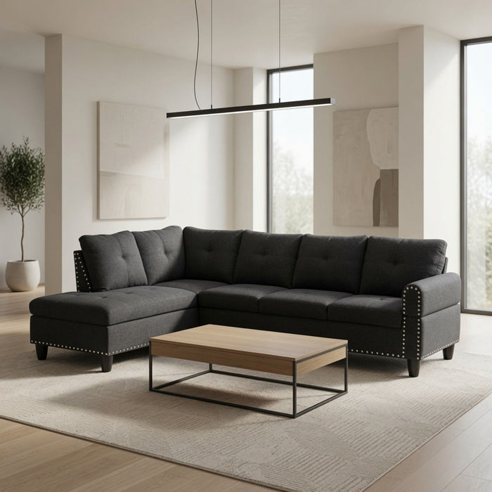 L - Shaped Sectional Sofa With Movable Left Chaise