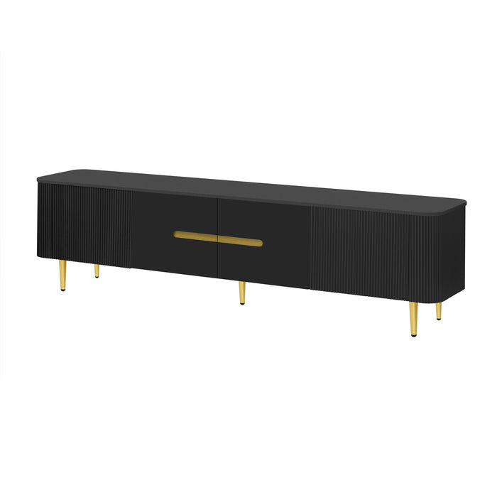 TV Stand For TVs, Media Console With 4 Spacious Cabinets For Living Room