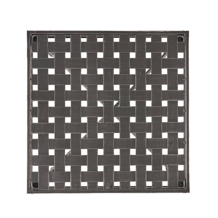 Outdoor Square Side Table With X Shaped Iron Frame - Black