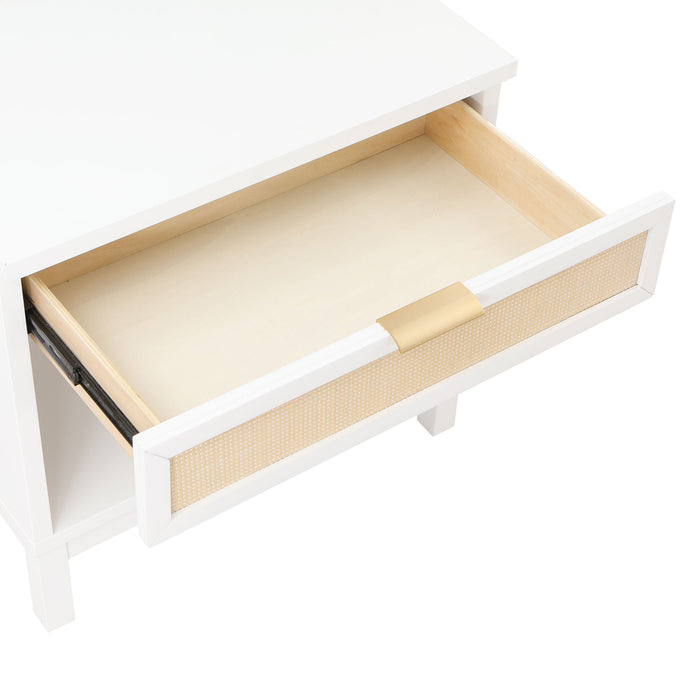 Blake - Cane 1 Drawer Nightstand With Cane Front - White