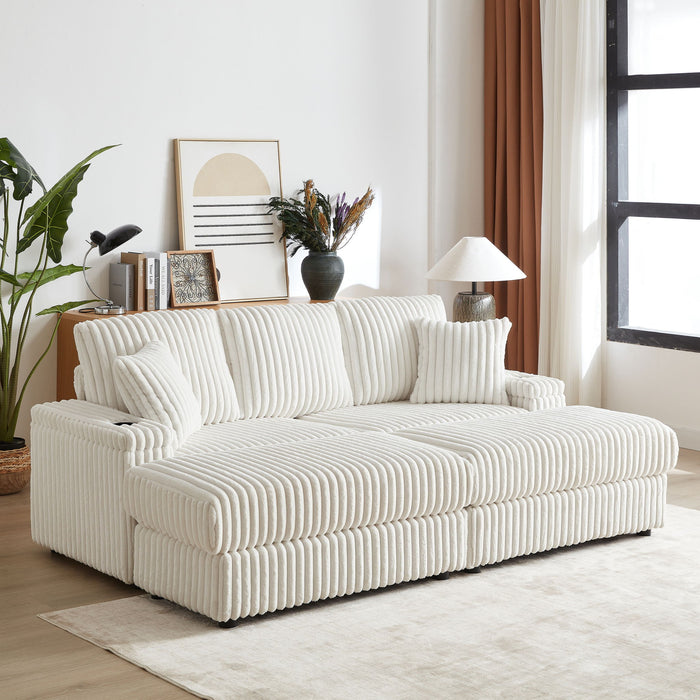 3 Seater Sofa With 2 Ottomans For Living Room