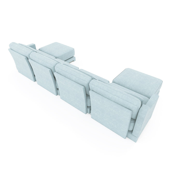 Stylish Sofa With Ottoman And Lumbar Pillows, Ergonomic Design