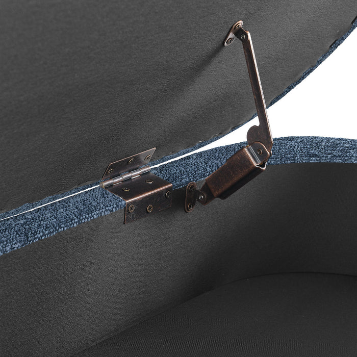 Modern Ottoman Oval Storage Bench With Rubber Wood Legs