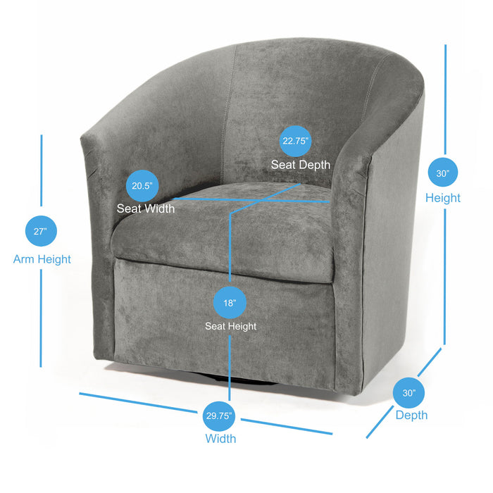 Eden - Swivel Chair With Microfiber Upholstery And Hardwood Frame