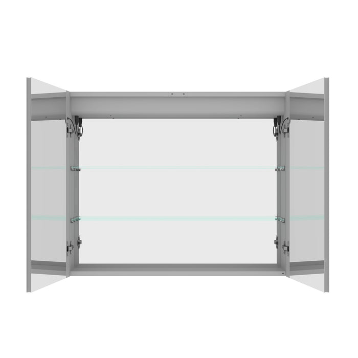 LED Medicine Cabinet With Mirror, Double Door With Defogger, Dimmer, Surface Mount