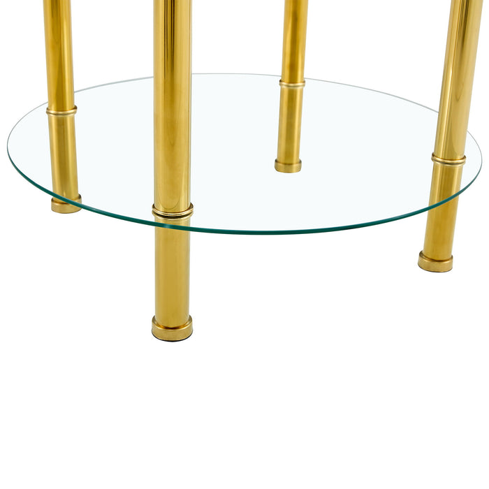 Contemporary Minimalist Double Layer Tempered Glass Coffee Table