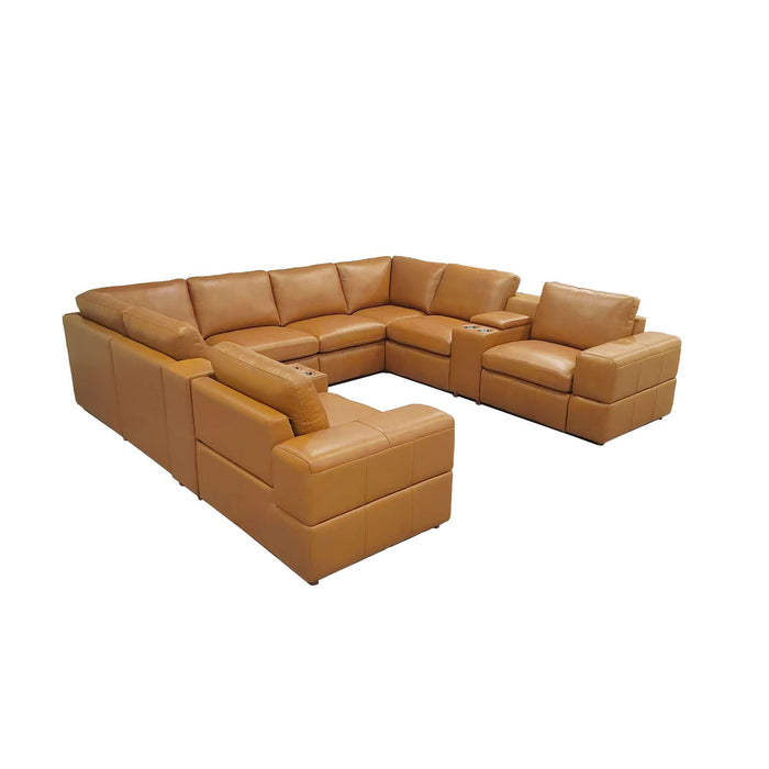 Upholstered Large Arms Sectional With Recliner Seats