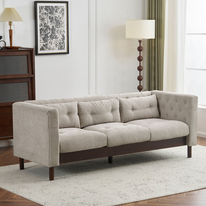 Upholstered Sofa Modern 3 Seater Sofa Couch With Tufted Design For Living Room
