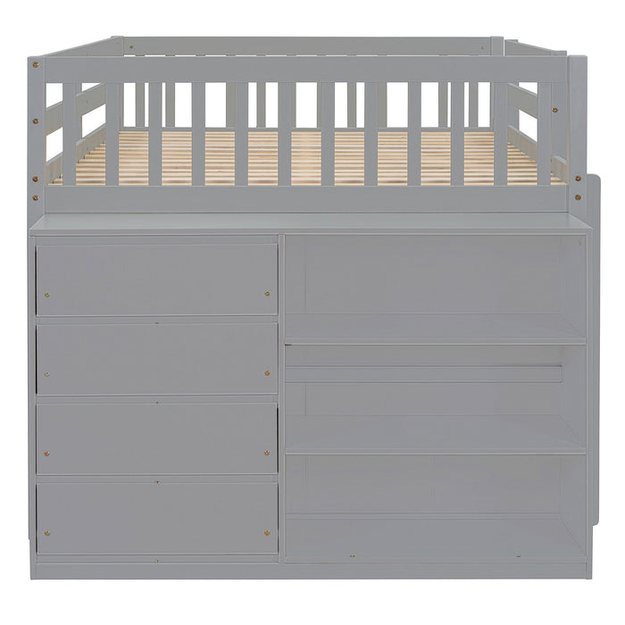 Bunk Bed With 4 Drawers And 3 Shelves