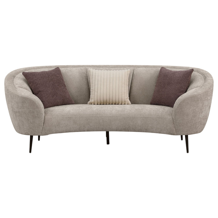 Aura - Upholstered Curved Sofa And Tapered Legs - Beige