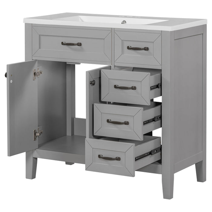 Modern Bathroom Vanity With Sink, Freestanding With Drawers And Doors