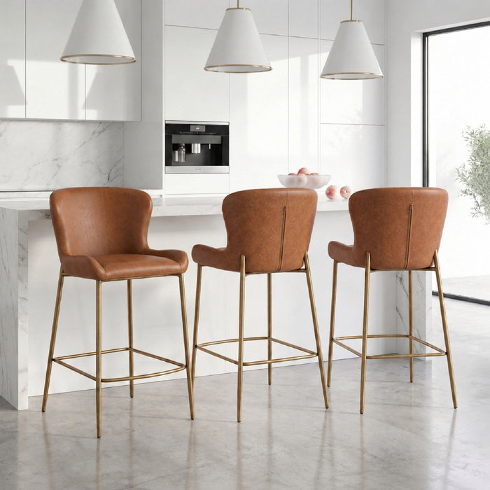 Modern Counter Stool With Upholstered Seat