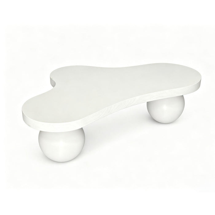 Cloud Shaped Coffee Table With 3 Ball Legs For Living Room