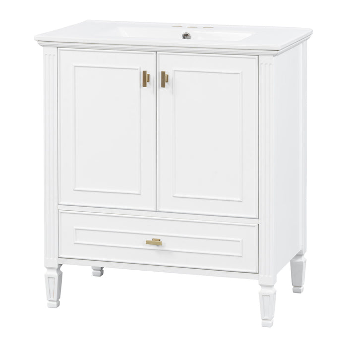 Freestanding Vanity With 1 Drawer & 2 Soft Close Doors With Door Mounted Storage