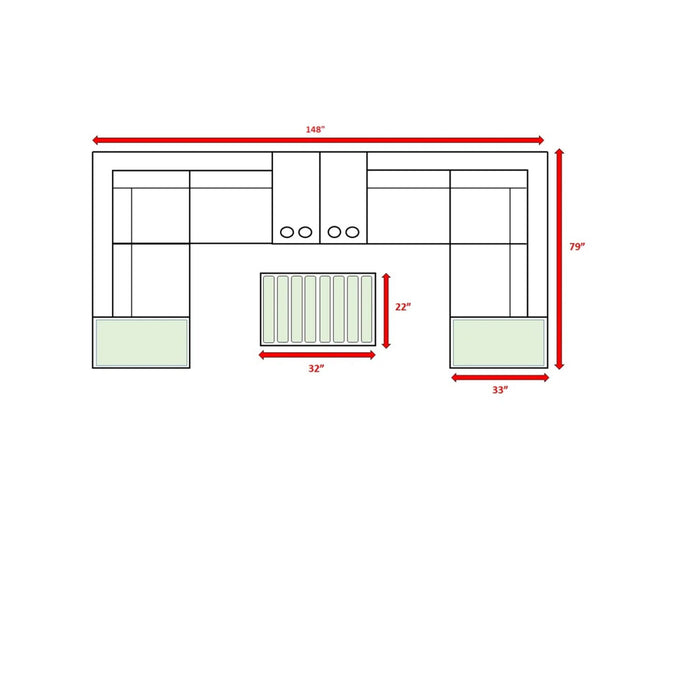 Wicker Sectional Seating Group With Plush Cushions