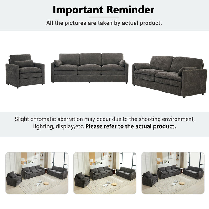 Cloud Sofa Set Couch For Living Room - Gray