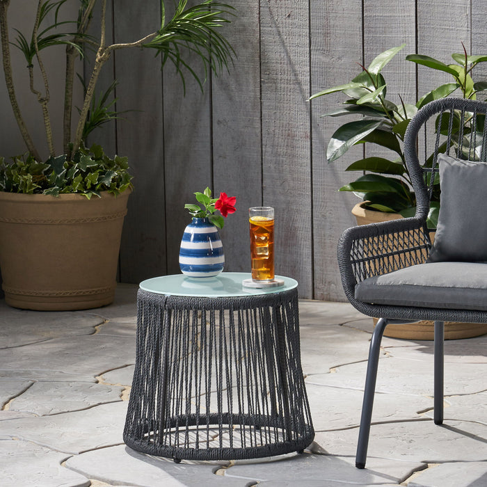 Boho Southport - Side Table With Glass Top