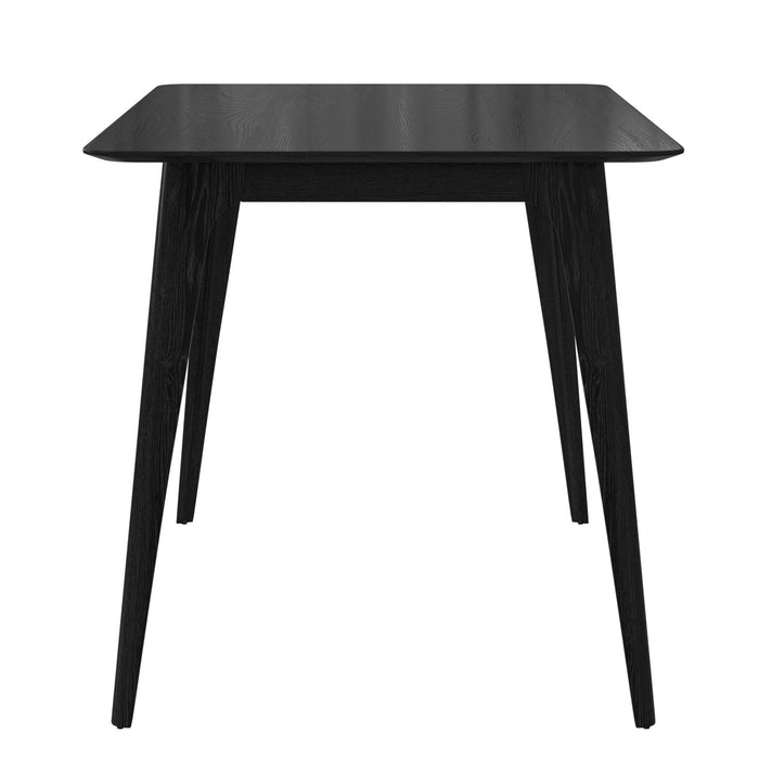 5 Piece Dining Set With 1 Table And 4 Upholstered Chairs - Black / Light Gray
