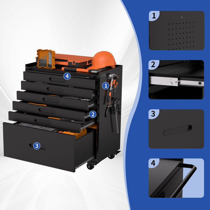 Rolling Tool Cabinet Heavy Duty Garage Storage With Lockable Doors