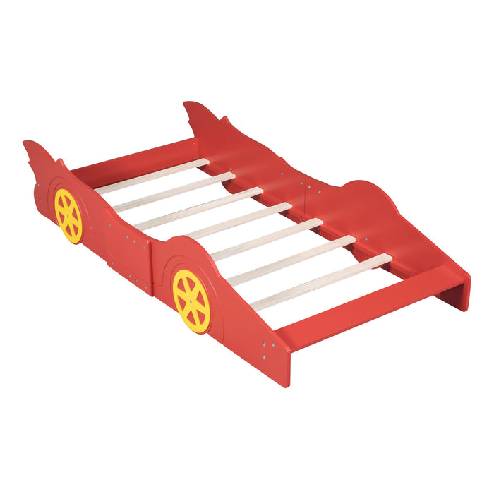 Race Car Shaped Platform Bed & Wheels