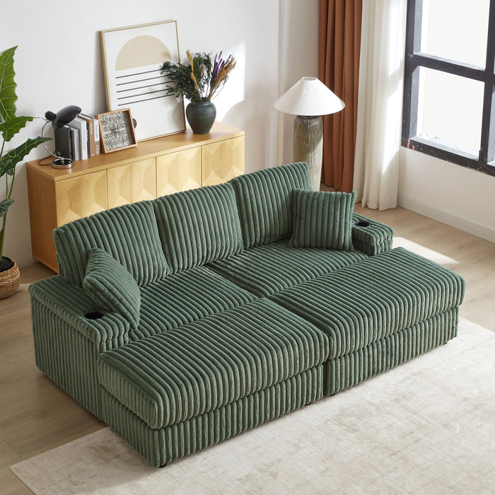 3 Seater Sofa With 2 Ottomans For Living Room