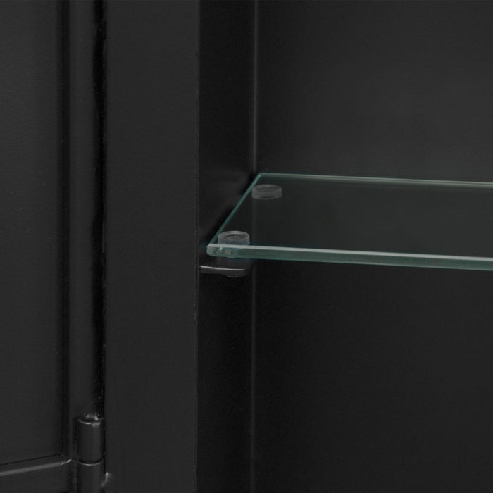 Rectangle Medicine Cabinet Mirror Bathroom Mirror With Storage Wall Mounted Medicine Mirror Cabinet With LED - Black