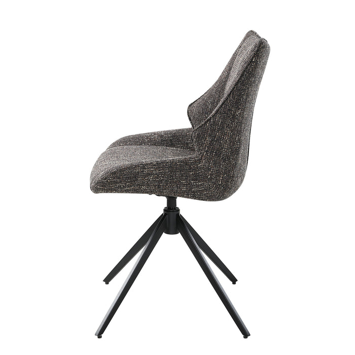 Malika - Side Chair With Swivel (Set of 2) - Brown Gray
