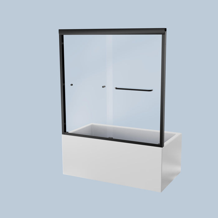 Semi-Frameless Double Sliding Shower Door, Bypass Shower Door, 1 / 4" (6Mm) Thick SGCC Tempered Glass Door