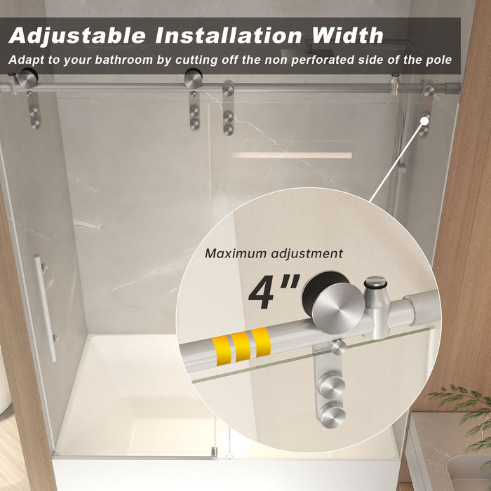 Frameless Sliding Bathtub Door With Frame