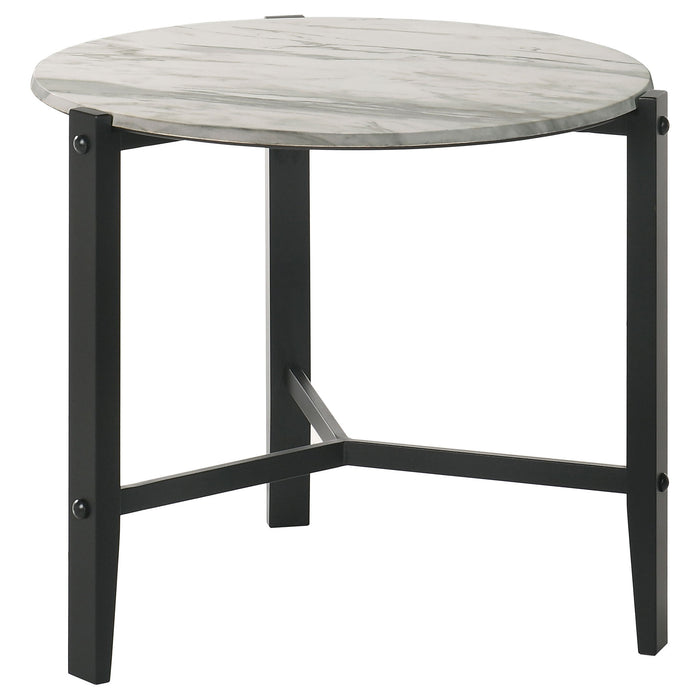 Myranda - Round Side Table - White / Black