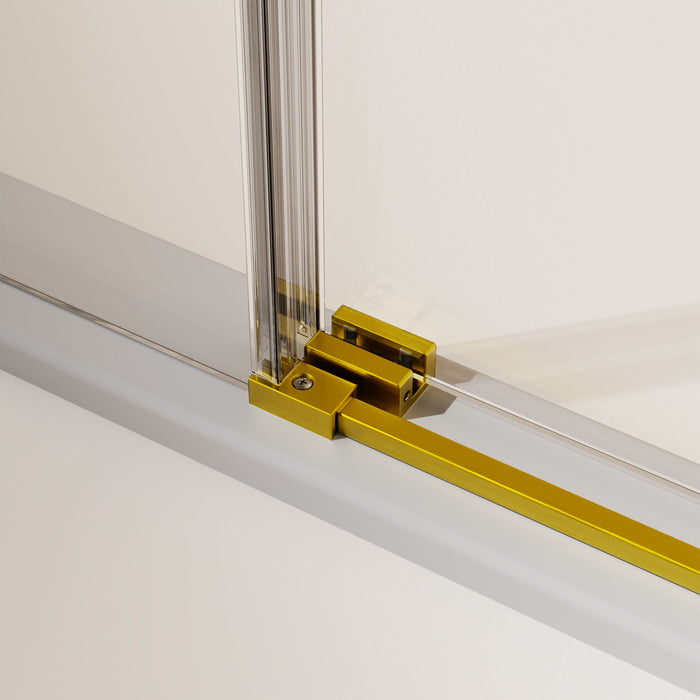 Frameless Single Sliding Shower Doors With Towel Rail & Handle