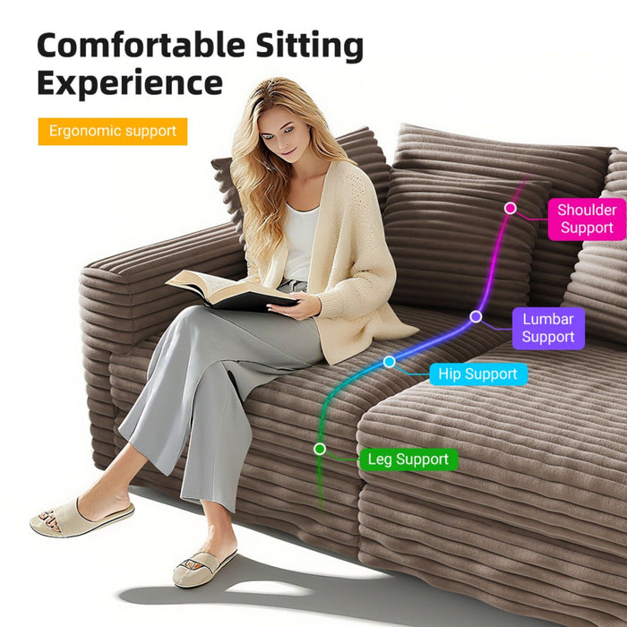 Modern Comfy Upholstered Sofa Cloud Couch & Deep Seat Couches