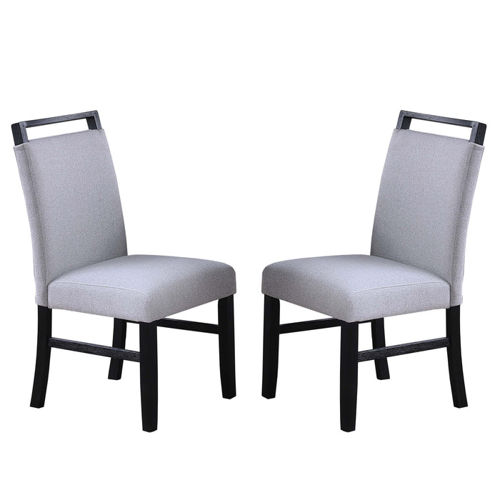 Dining Chairs With Handle Upper Backrest (Set of 2) - Charcoal
