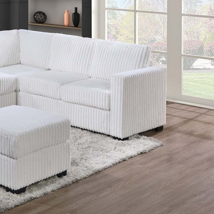 Contemporary Sectional Set With Ottoman