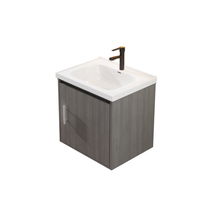 Floating Bathroom Vanity Combo, Wall Mounted Cabinet With Sink & Soft Close Doors For Small Bathrooms