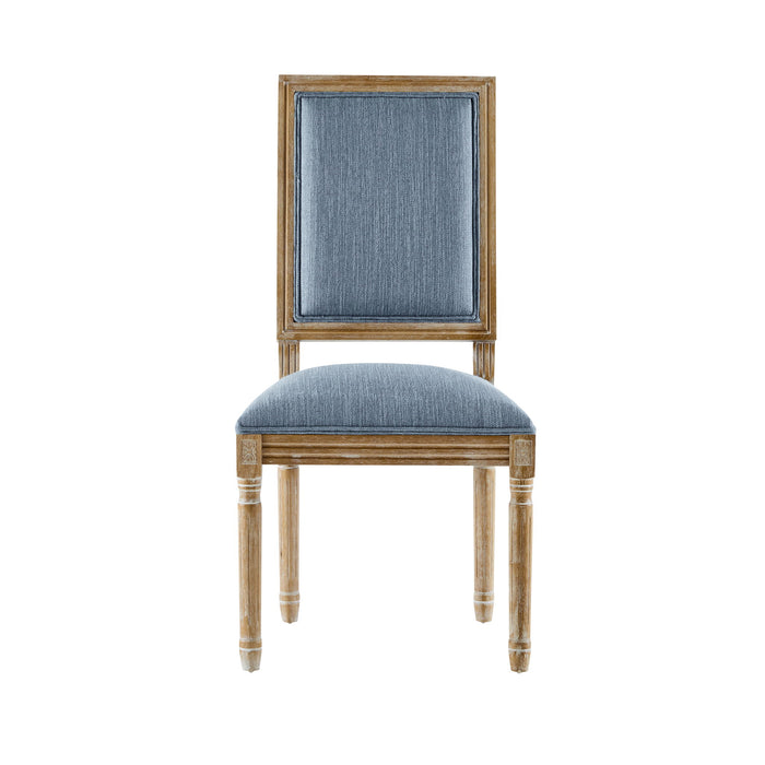 French Country Style Dining Chair With Upholstered Seating And Fluted Legs