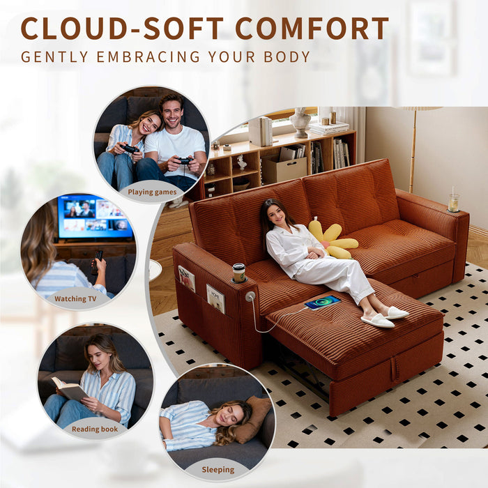 2 In 1 Convertible Sofa Bed For Living Rooms