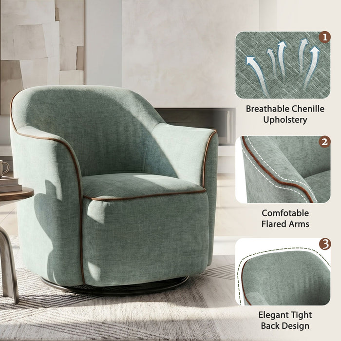 360° Swivel Accent Chair With Flared Arms